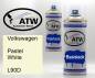 Preview: Volkswagen, Pastel White, L90D: 400ml Sprühdose + 400ml Klarlack - Set, von ATW Autoteile West.